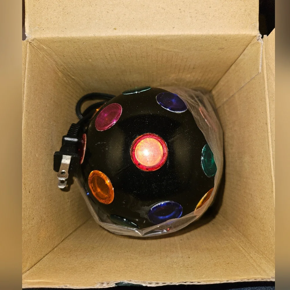 NEW Rotating Disco Ball Light - Black with Multi Colored Lenses. PLUG-IN.